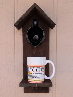 Rustic Wooden Handmade Bird Feeder Take Your Meds